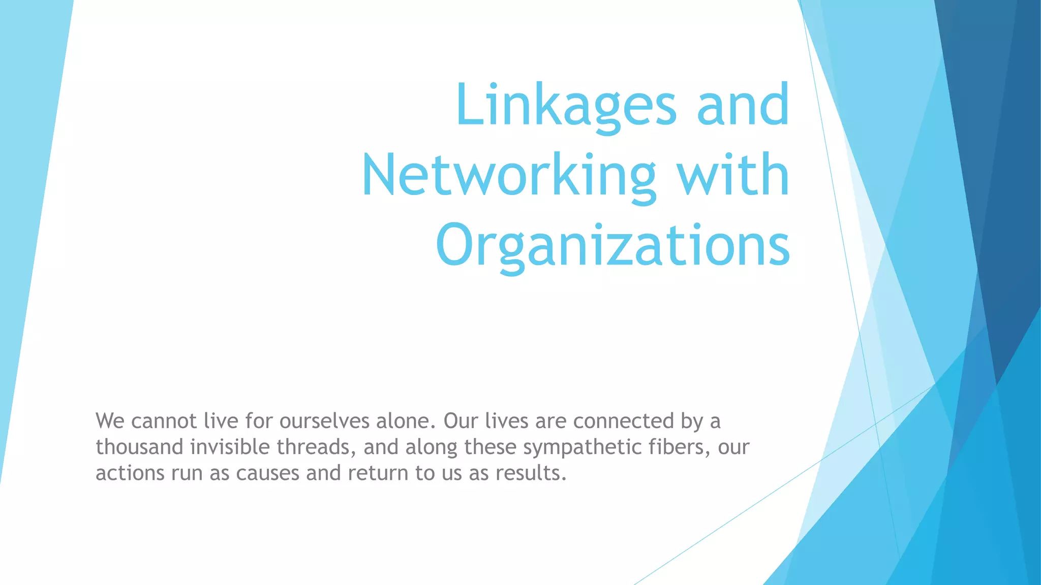 Linkages and networking with organizations (edcon) PPT