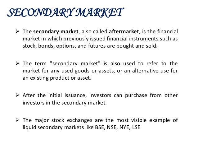 Stock options secondary market