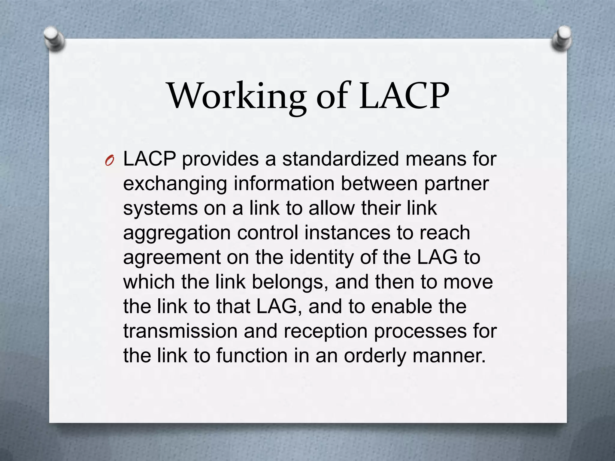 Link Aggregation Control Protocol | PPTX