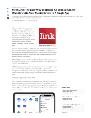 Meet LINK:  LINK App Product Brief 
