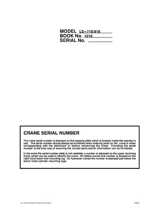 Link Belt Crane LS-818 Service Manual.pdf