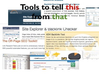 Tools to tell this
from that
 