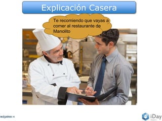 Explicación Casera
Te recomiendo que vayas a
comer al restaurante de
Manolito
 
