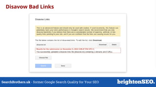 SearchBrothers.uk - former Google Search Quality for Your SEO
Disavow Bad Links
 