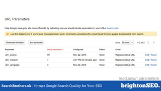 SearchBrothers.uk - former Google Search Quality for Your SEO
read.sc/url.parameters
 
