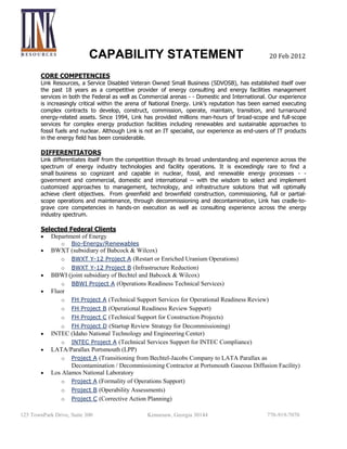Link Capabilities Statement 2012 | PDF