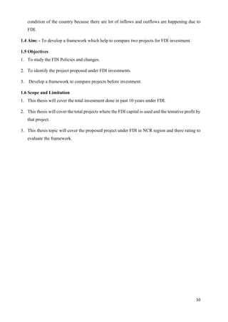 Framework for Foreign direct Investment in Residential Projects | PDF