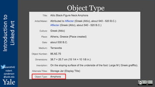 Introduction
to
Linked
Art
@azaroth42
robert.
sanderson
@yale.edu
Object Type
 