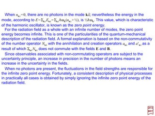 The interaction energy between the two electrons is treated by means of degenerate
perturbation theory. In this case, this means that independent eigenfunctions (e.g., those
with different l and ml) which have the same energy eigenvalue are said to belong to a
degenerate energy level. We begin by considering only eigenfunctions belonging to the
same energy level and assume that the zero-order eigenfunctions are all orthogonal.
2017
MRT
Making the substitution of ψ =Σjajψ0
j above, V =V 0 +V ′, and Ei =E0
i +E′i into the
Schrödinger wave equation ∇2ψ +(2me/h2)(E −V)ψ =0, we obtain:
0)()( 000000
=′−′=′−′+− ∑∑∑∑ j
jj
j
jj
j
jj
j
jj aEVaEVaEaH ψψψψ
100
The wave function for the perturbed system in this degenerate energy level is not
written as before (i.e., ψi =ψ 0
i +ψ ′i) but is expressed approximately in terms of the wave
function of the same energy level:
∑=
=
n
j
jja
1
0
ψψ
where ψ 0
j are the zero-order eigenfunctions for the particular energy level chosen and n
is the order of the degeneracy. (N.B., We have dropped the subscript i referring to the
particular energy level chosen, since all the zero-order eigenfunctions of interest have
the same energy eigenvalue).
since H0 Σjajψ 0
j =E0Σjajψ0
j where H0 =−(h2/2me)∇2 +V 0.
 