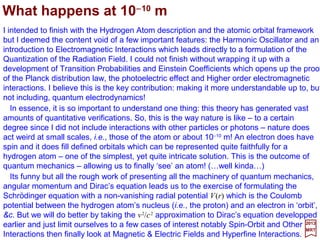 2017
MRT
“In order to explain the results of experiments on scattering of αααα rays by matter Prof. Rutherford has given
a theory of the structure of atoms. According to this theory, the atom consist of a positively charged nucleus
surrounded by a system of electrons kept together by attractive forces from the nucleus; the total negative
charge of the electrons is equal to the positive charge of the nucleus.” Niels Bohr, Philos. Mag. 26, 1 (1913).
PART IV – QUANTUM FIELDS
Review of Quantum Mechanics
Galilean Invariance
Lorentz Invariance
The Relativity Principle
Poincaré Transformations
The Poincaré Algebra
Lorentz Transformations
Lorentz Invariant Scalar
Klein-Gordon & Dirac
One-Particle States
Wigner’s Little Group
Normalization Factor
Mass Positive-Definite
Boosts & Rotations
Mass Zero
The Klein-Gordon Equation
The Dirac Equation
References
PART III – QUANTUM
MECHANICS
Introduction
Symmetries and Probabilities
Angular Momentum
Quantum Behavior
Postulates
Quantum Angular Momentum
Spherical Harmonics
Spin Angular Momentum
Total Angular Momentum
Momentum Coupling
General Propagator
Free Particle Propagator
Wave Packets
Non-Relativistic Particle
Appendix: Why Quantum?
References
5
 