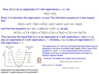 In the first-order perturbation theory,we start with the famous Schrödinger equation:
2017
MRT
which may contain a potential energy term V which is only slightly different from the
potential energy V 0 of a problem already solved. Since we should expect the solutions of
the Schrödinger equation above in a perturbation problem to differ very little from the
solution found with V 0, we will use the wave function for V 0 in attempting to expand the
solutions to the Schrödinger equation above in terms of known functions. For a given
wave function ψi, let:
02
2
0000
2
V
m
HEEEVVV iiiiii +∇−=′+=′+=′+=
h
and,, ψψψ
84
0)(
2
2
2
=−+∇ ψψ VE
m
h
where ψ 0
i and E0
i are the solutions (i.e., eigenfunctions) and permitted energy values
(i.e., energy eigenvalues) of the unperturbed Schrödinger equation:
0)(
2 000
2
02
=−+∇ iii VE
m
ψψ
h
which may be written more compactly as:
0000
iii EH ψψ =
The subscript i, distinguishing the i independent energy eigenvalues for the system,
takes on different values with any change in the separate eigenvalues (e.g., n,l,ml)
of the wave function.
 