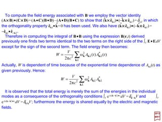 Consider a system of two identical particles such that one particle is in a state labeled
α and the other in another state labelled by β where α(1) represents particle 1 in state α,
&c. If particles 1 and 2 are interchangeable in either the α(1)α(2) or β(1)β(2) state, then
eigenfunction is unchanged and therefore these states are said to be symmetric. The
other states α(1)β(2) and β(1)α(2) are neither entirely symmetric nor entirely
antisymmetric, however, and it is convenient to treat them as a superposition of two
other states one of which is entirely symmetric and the other antisymmetric. We
therefore use linear combinations of the α(1)β(2) and β(1)α(2) states to represent the
two remaining wave functions of the system:
2017
MRT
where the factor 1/√2 is used for normalization. Since the α(1), β(2), α(2), and β(1) are
all solutions of the Schrödinger equation, the ψS and ψA will also be solutions. Now, in
our universe, systems of identical particles with integer spin must be represented by
wave functions which are symmetric with respect to the exchange of any two particles.
Similarly, all systems of identical particles with half-integer spin must be represented by
wave functions which are antisymmetric after exchange of any two particles. For multi-
electron system, this result was first postulated by W. Pauli in 1924 even before the
advent of quantum mechanics. The Pauli exclusion principle states that in a multi-elec-
tron atom there can never be more than one electron in the same quantum state. This
statement can be seen to be a consequence of saying that the electron wave function
must be antisymmetric since electrons belong to the half-integer class of particles.
)]2()1()2()1([
2
1
)]2()1()2()1([
2
1
αββαψαββαψ −=+= AS or
94
 