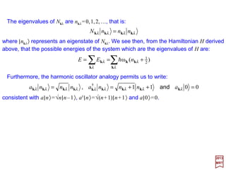 The total eigenfunction must be antisymmetric and thus we can form the following
combination from ψS , ψA and the above four spin combinations:
2017
MRT
and
97
]-[]-[ tripletsymmetricandsingletricantisymmet ⊗⊗ AS ψψ
or:
)]½()½()½()½([)]1()2()2()1([
2
1
babababa ξξξξ −−−⊗+ ψψψψ







−−
−+−⊗−
)½()½(
)]½()½()½()½([
2
1
)½()½(
)]1()2()2()1([
2
1
ba
baba
ba
baba
ξξ
ξξξξ
ξξ
ψψψψ
Notice that if the spin part of the wave function is symmetric, corresponding to parallel
spins, the space part must be antisymmetric. This has the interesting and important
consequence that the electrons will have small probability of being found close together
if they have parallel spins and a maximum probability of being found close together if
they have antiparallel spins. One can say that in effect parallel spins repel and
antiparallel spins attract.
 