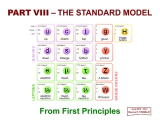 PART VIII – THE STANDARD MODEL
From First Principles March 2017 – R3.1
Maurice R. TREMBLAY
 