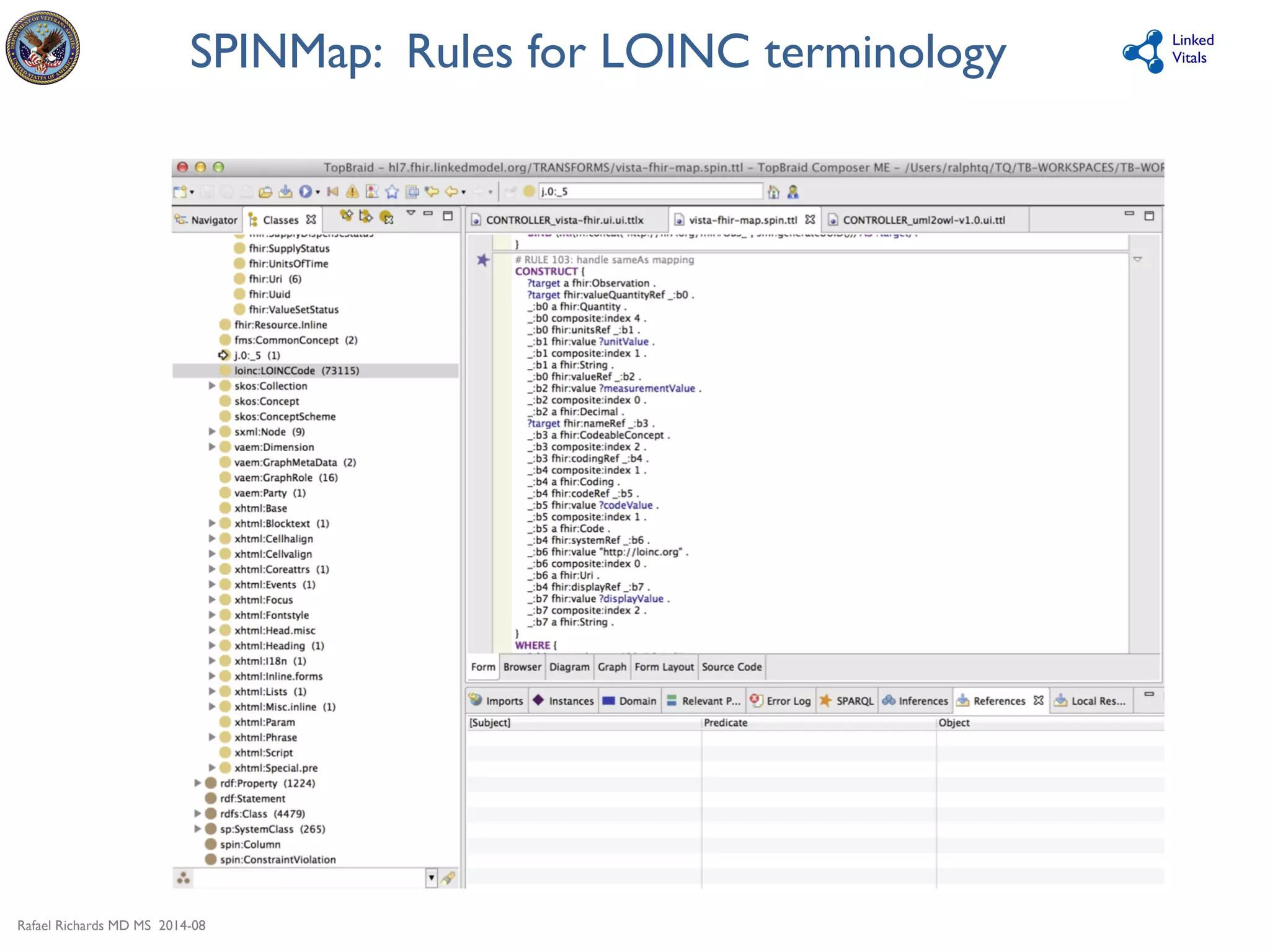 Rafael Richards MD MS 2014-08 
Linked 
SPINMap: Rules for LOINC terminology 
Vitals 
 