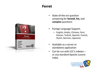 Language Computer Corporation:  Text Extraction Profile