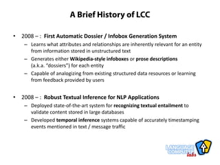 Language Computer Corporation:  Text Extraction Profile