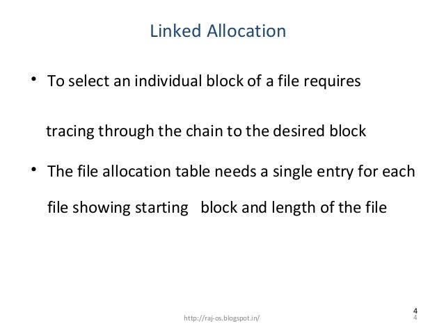 Linked allocation 48