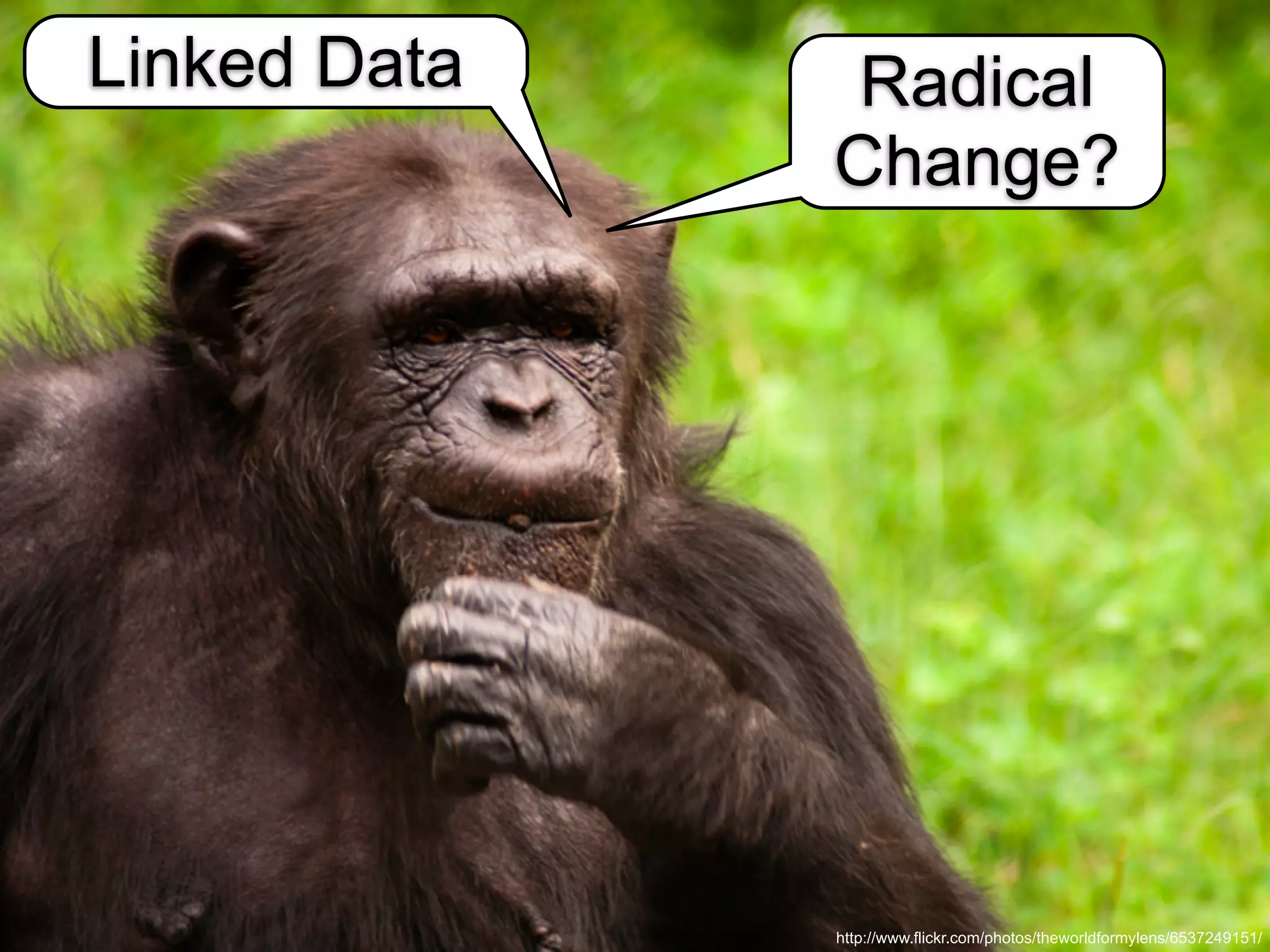 http://www.flickr.com/photos/theworldformylens/6537249151/
Linked Data Radical
Change?
 