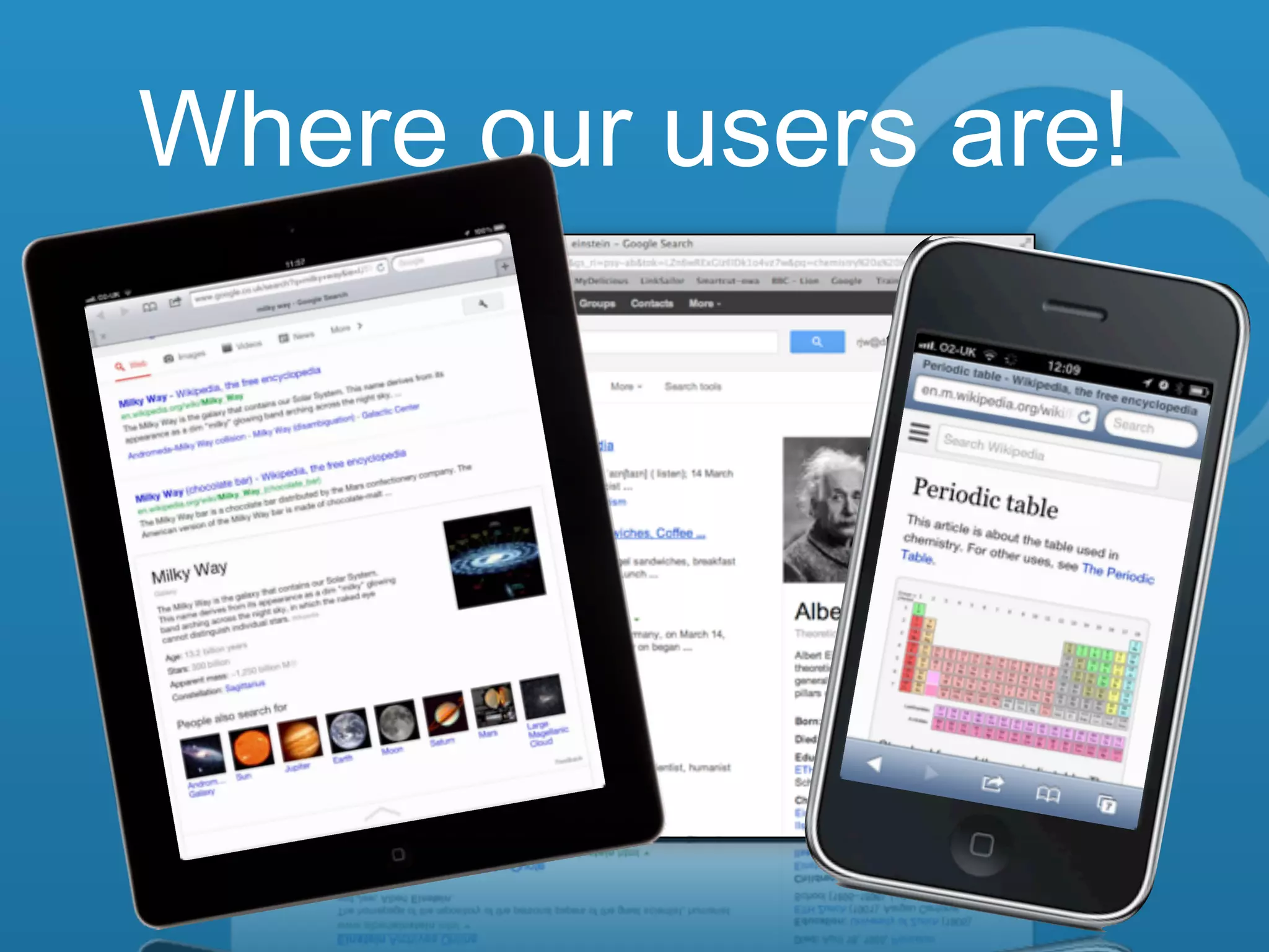 The world’s libraries. Connected.
Where our users are!
 