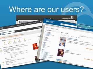 The world’s libraries. Connected.
Where are our users?
 
