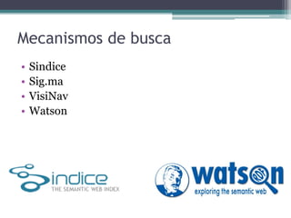 Metadados de Licenciamento e
Proveniência
• Somente 18 (9,05 %) das 207 fontes de dados
  fornecem informação de licença machine-
  readable.
• Somente 50 (25.25 %) das fontes de dados
  fornecem informação de proveniência
  machine-readable.
 