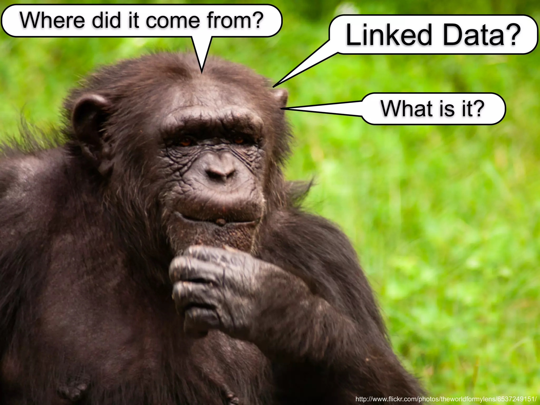 Where did it come from?
                          Linked Data?

                                 What is it?




                          http://www.flickr.com/photos/theworldformylens/6537249151/
 