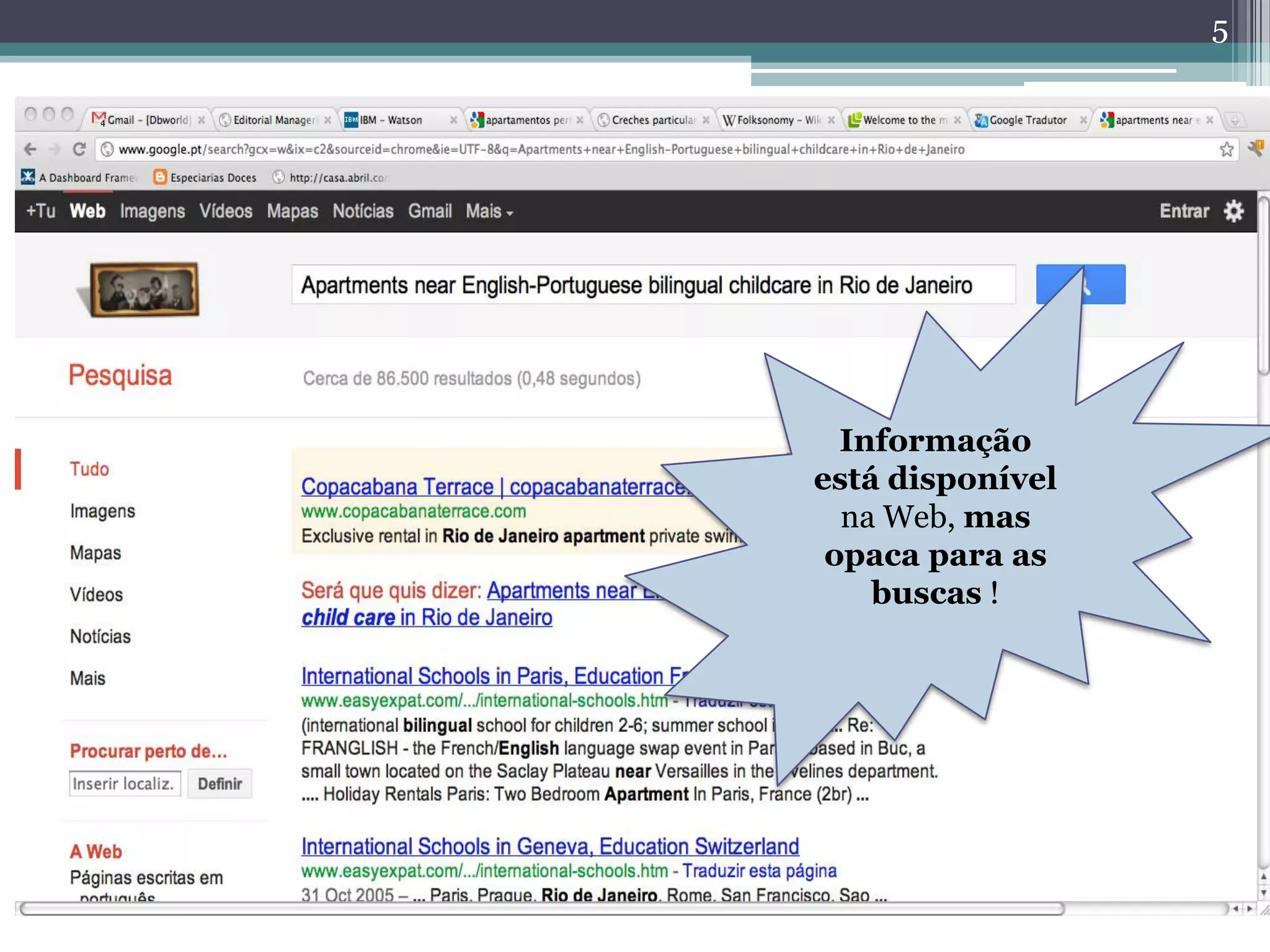 5




  Informação
está disponível
  na Web, mas
 opaca para as
    buscas !
 