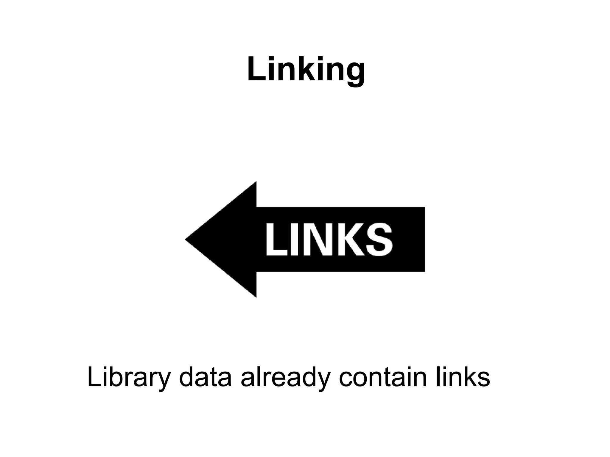 Linking




Library data already contain links
 