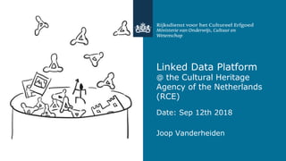 Linked Data Platform
@ the Cultural Heritage
Agency of the Netherlands
(RCE)
Date: Sep 12th 2018
Joop Vanderheiden
 