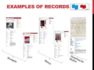 EXAMPLES OF RECORDS
 