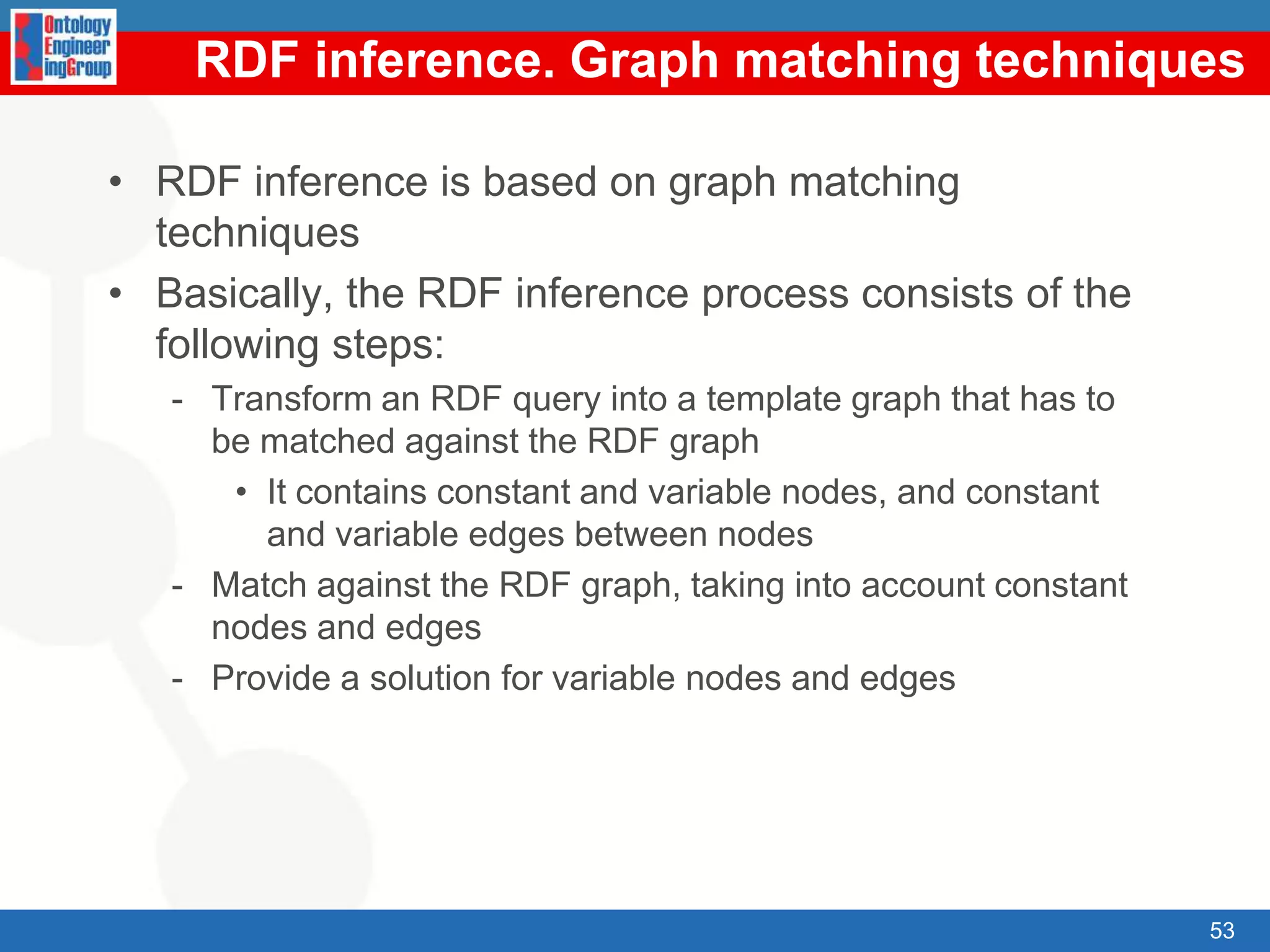 RDF SerialisationsNormativeRDF/XML (www.w3.org/TR/rdf-syntax-grammar/)Alternative (for human consumption)N3 (http://www.w3.org/DesignIssues/Notation3.html)Turtle (http://www.dajobe.org/2004/01/turtle/)TriX (http://www.w3.org/2004/03/trix/)…Important: the RDF serializations allow different syntactic variants. E.g., the order of RDF statements has no meaning40