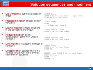 Jena example. Graph creationhttp://.../JohnSmithvcard:FNvcard:NJohn Smithvcard:Givenvcard:FamilySmithJohn// some definitions String personURI = "http://somewhere/JohnSmith"; String givenName = "John"; String familyName = "Smith"; String fullName = givenName + " " + familyName; // create an empty Model Model model = ModelFactory.createDefaultModel(); // create the resource // and add the properties cascading style Resource johnSmith = model.createResource(personURI)     .addProperty(VCARD.FN, fullName)     .addProperty(VCARD.N, model.createResource()       .addProperty(VCARD.Given, givenName)    .addProperty(VCARD.Family, familyName)); 79