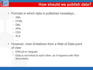 Companies began to publish and host dataset, e.g. OpenLink, Talis, or Garlik.