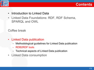 2. Vocabulary developmenthttp://www4.wiwiss.fu-berlin.de/bizer/pub/LinkedDataTutorial/#whichvocabsIdentificationof the data sourcesVocabularydevelopmentGenerationof the RDF DataThisisnotenoughPublicationof the RDF data Data cleansingLinking the RDF dataEnable effective discovery