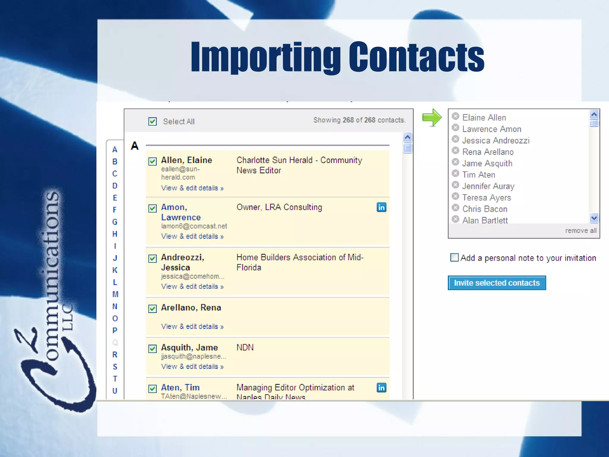 Importing Contacts
 