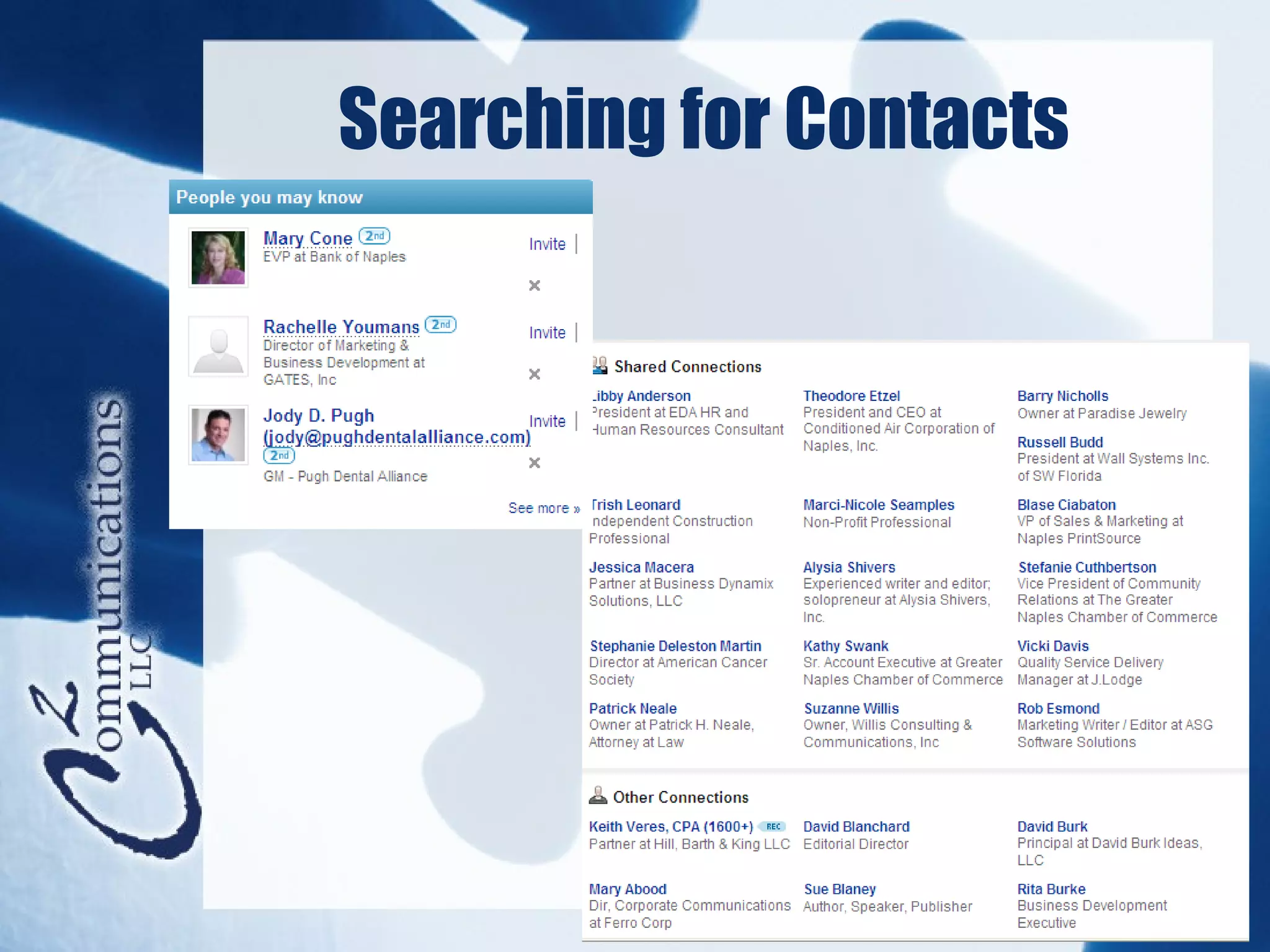 Searching for Contacts
 