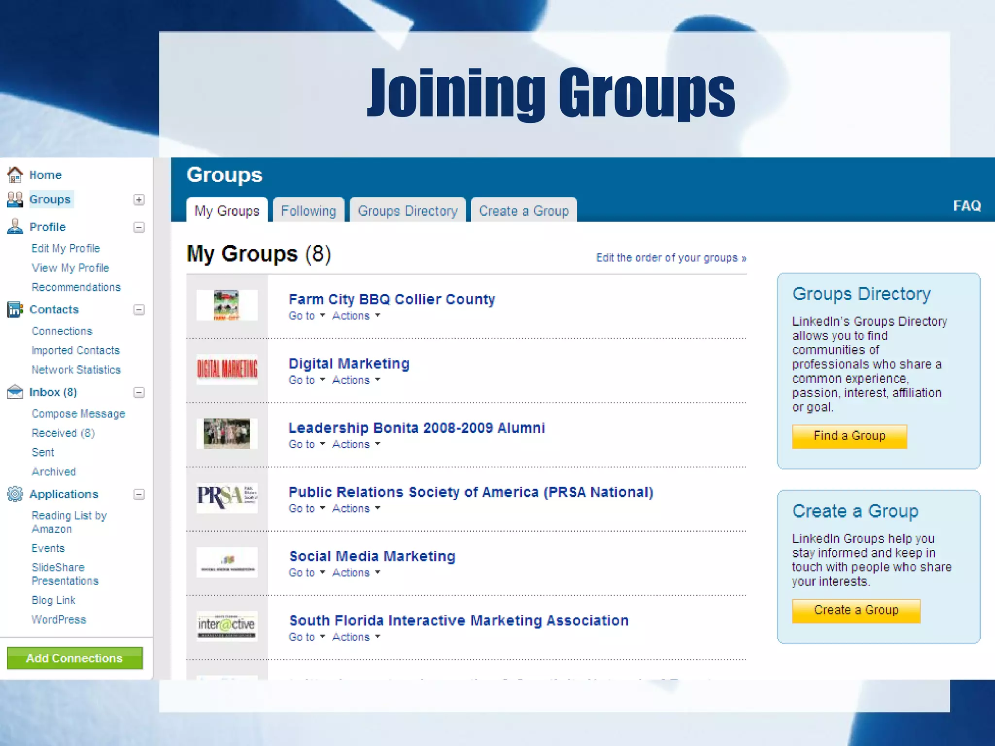 Joining Groups
 