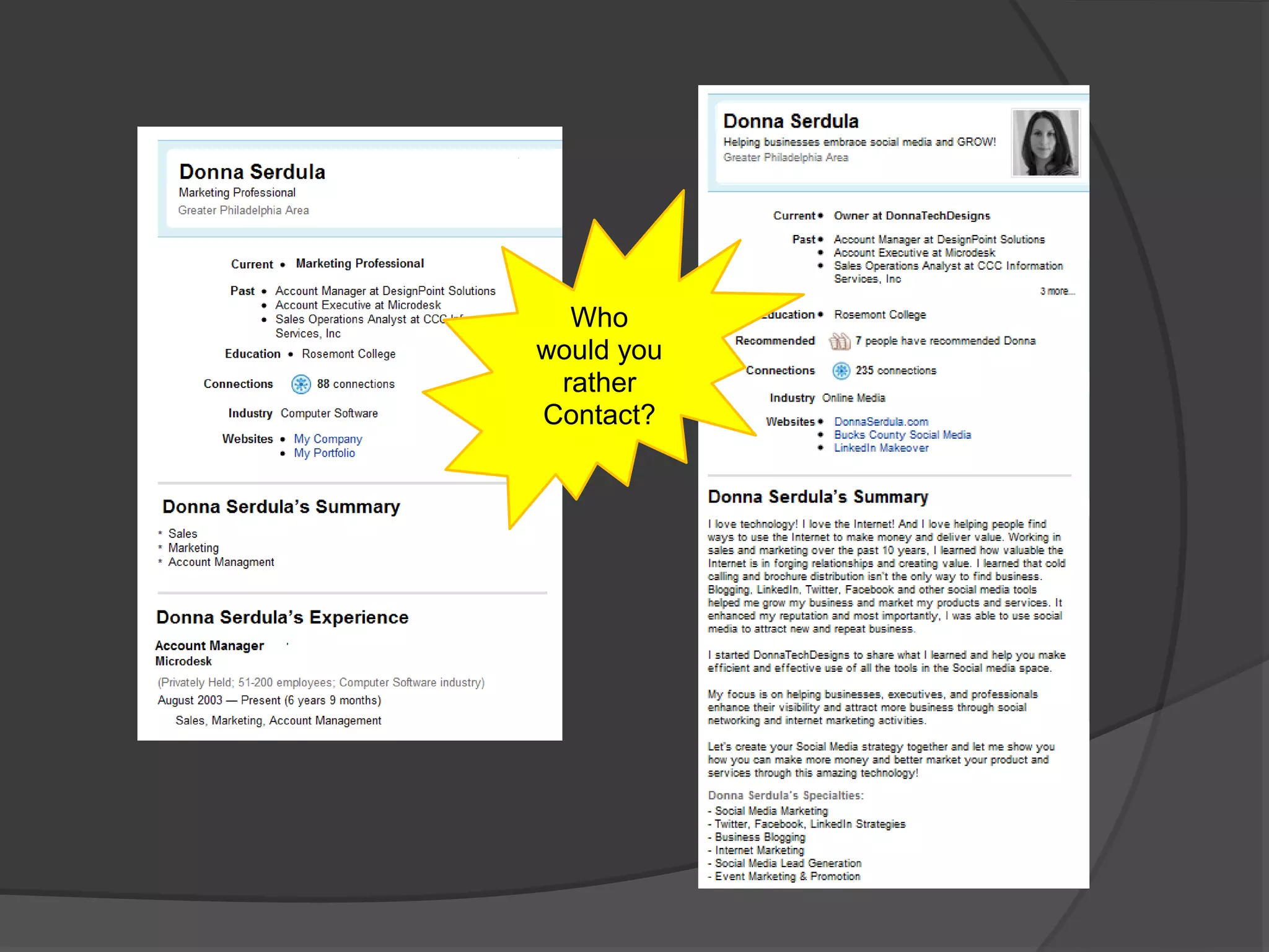 Stay away from BORING (This isn’t your resume!)