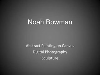 Noah Bowman Abstract Painting on Canvas Digital Photography  Sculpture 