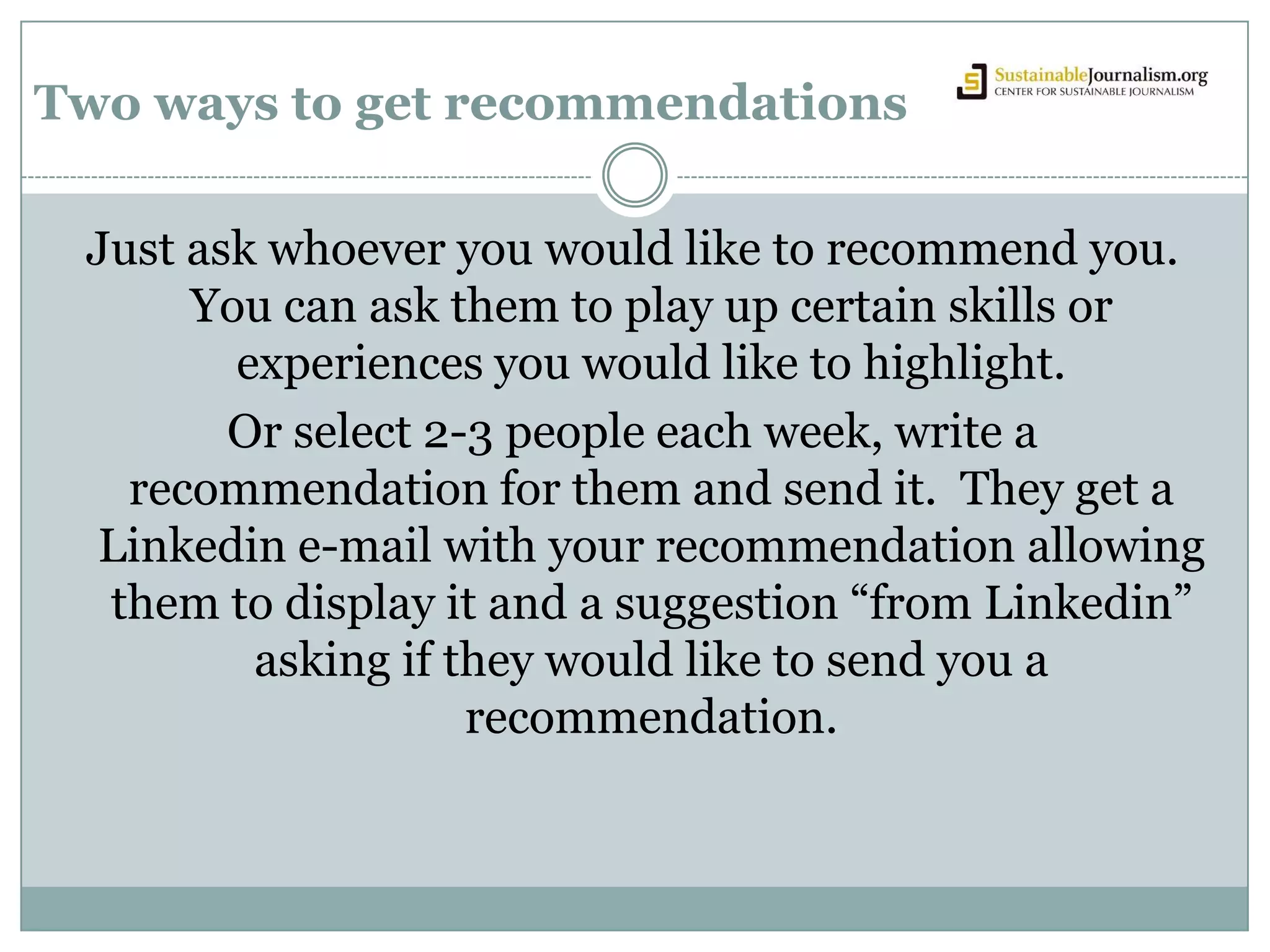 Steps to setting up your LinkedinSet up your profile