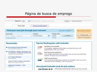 Página de busca de emprego 