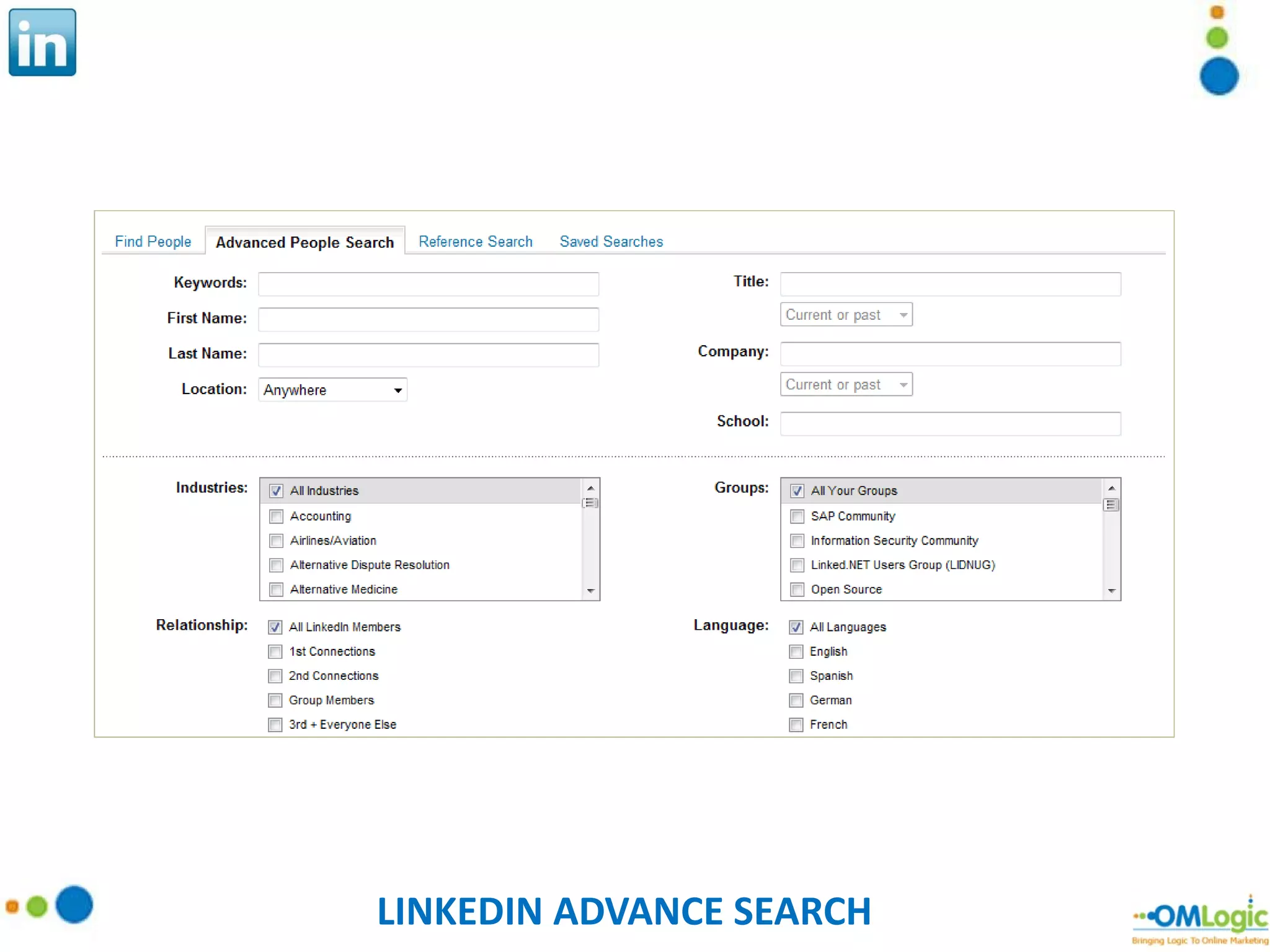 LINKEDIN ADVANCE SEARCH 
