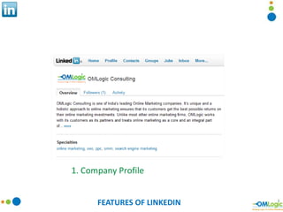 FEATURES OF LINKEDIN 1. Company Profile 