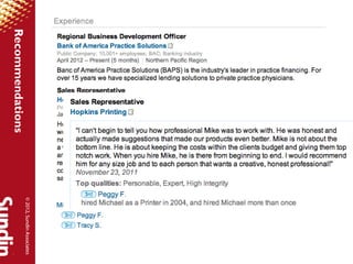 © 2012, Sundin Associates
Recommendations
 