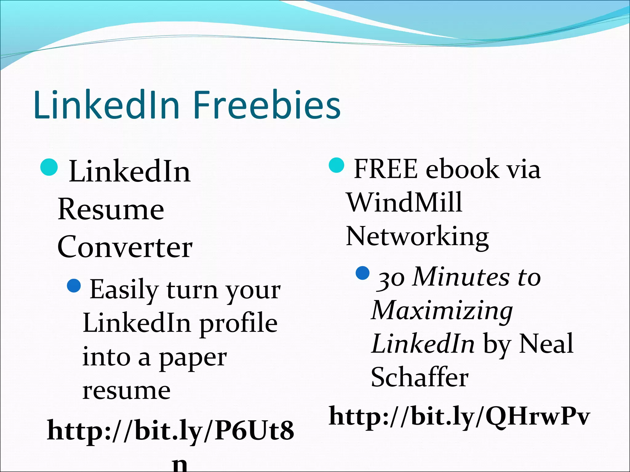 Skill Endorsements




 Do you have any areas of expertise?
 Add up to 50 skills to your profile
 Users can now endorse your skills by giving you a +1
 
