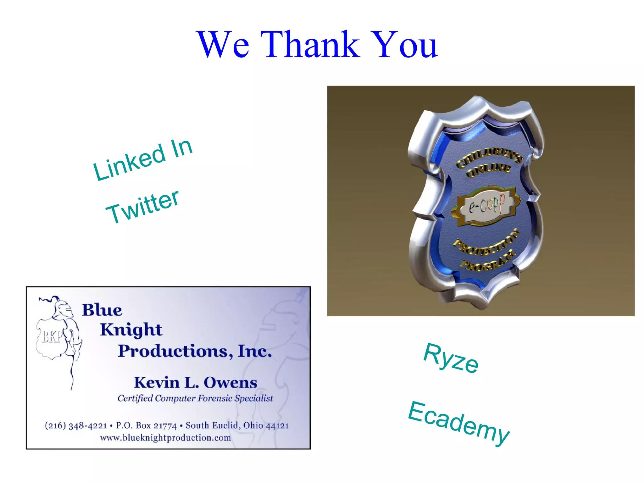 We Thank You Linked In Twitter Ryze Ecademy 