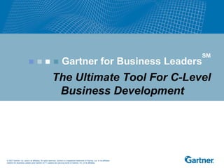 Gartner for Business Leaders SM The Ultimate Tool For C-Level Business Development 
