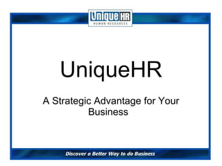 UniqueHR A Strategic Advantage for Your Business  
