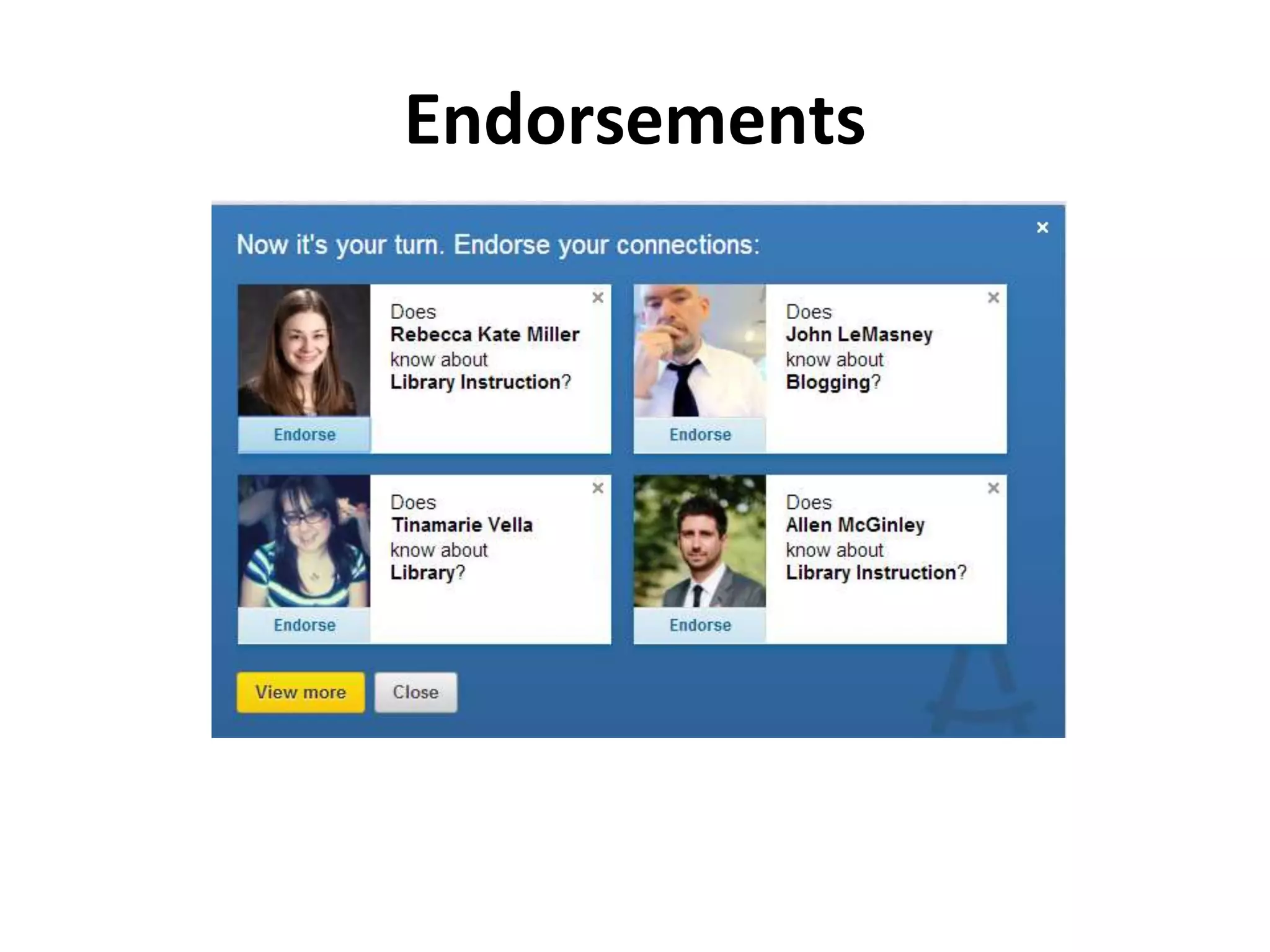 Endorsements
 